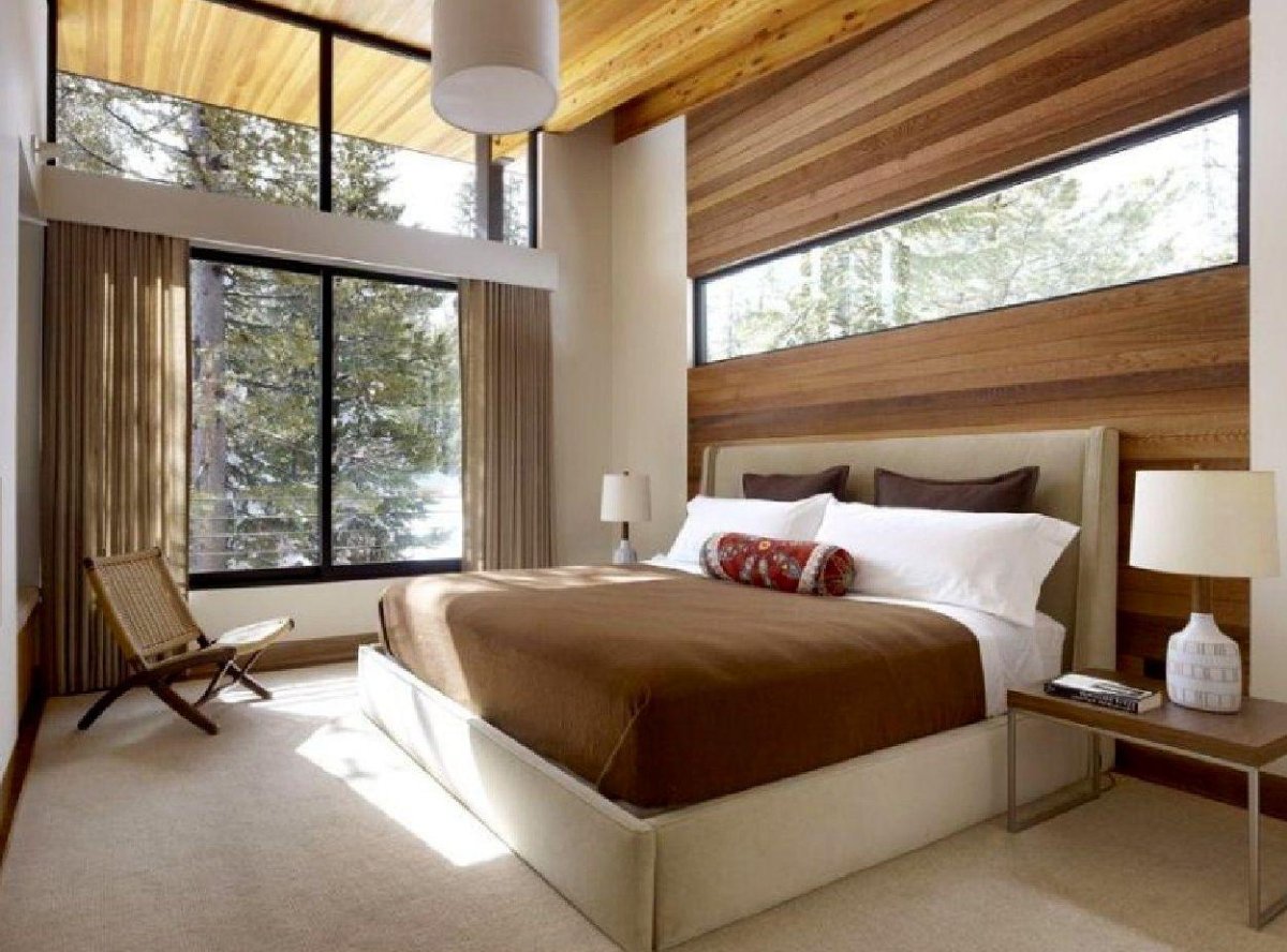 Спальня в частном доме в современном стиле