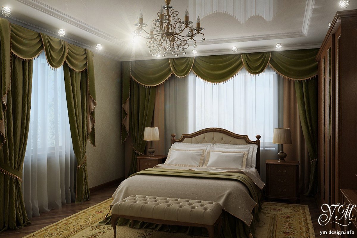 Дизайнер спальни в частном доме