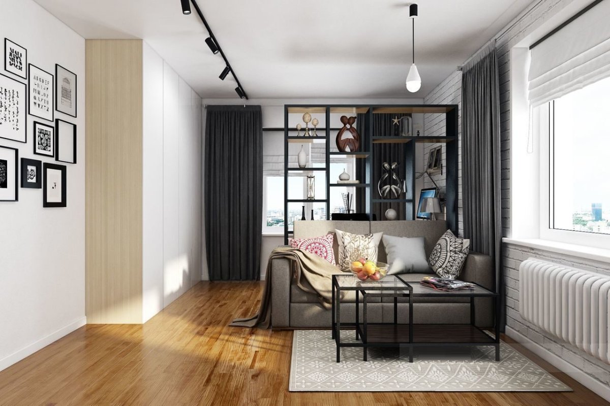 Перегородка для зонирования в стиле лофт