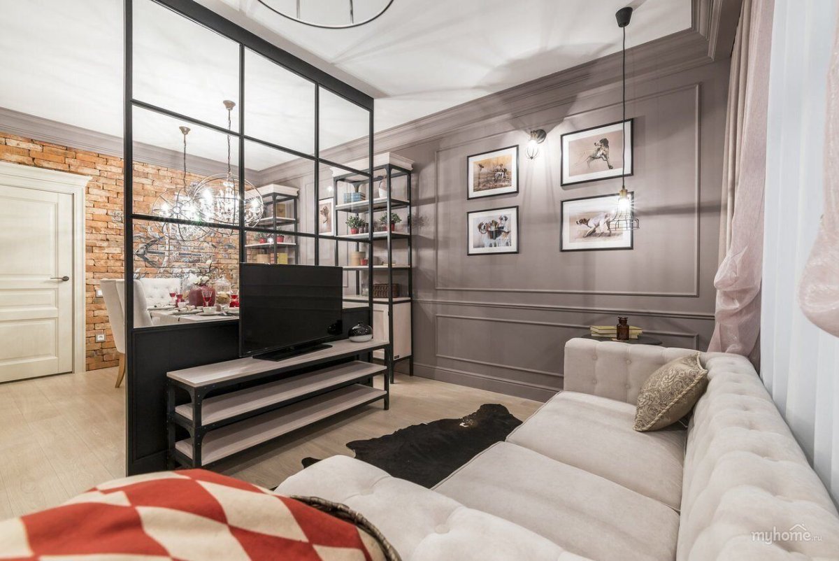 Перегородка для зонирования в стиле лофт