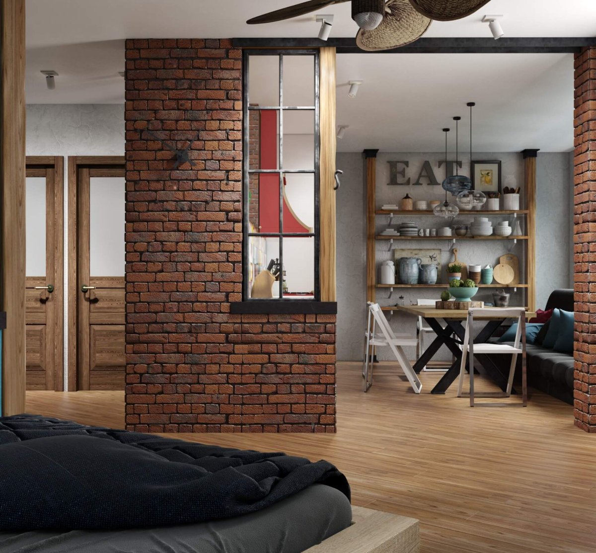 Кирпичная внутрикомнатная перегородка