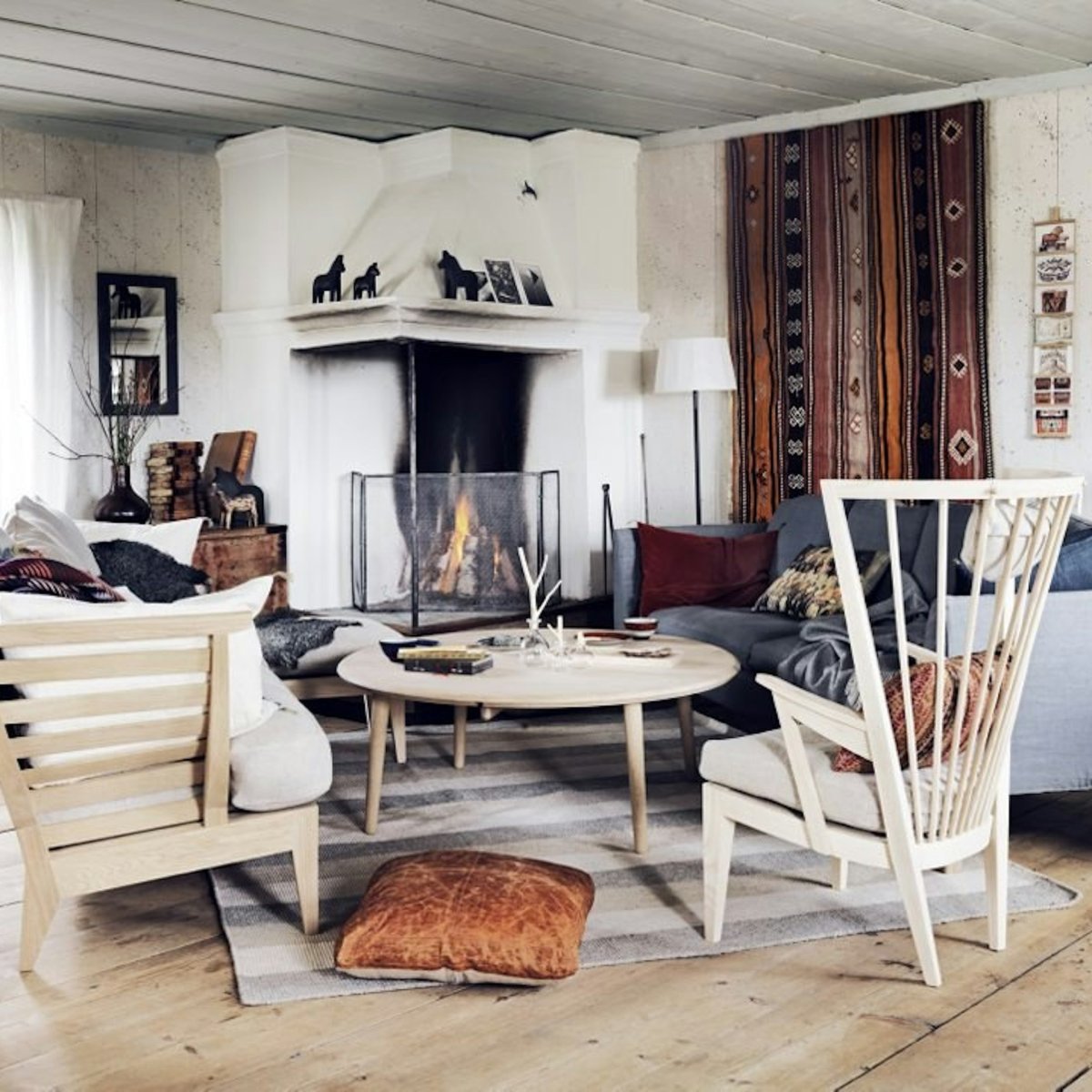 Гостиная в Сканди Кантри стиле