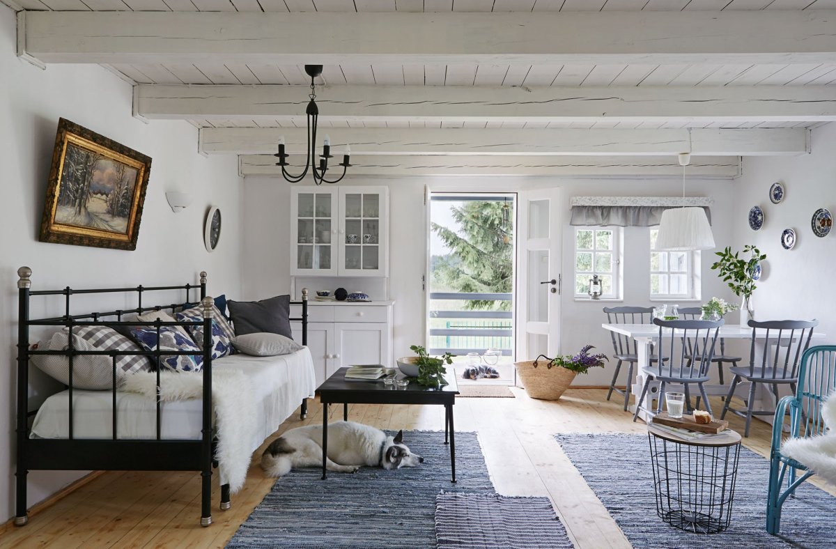 Деревенский Сканди стиль гостиная