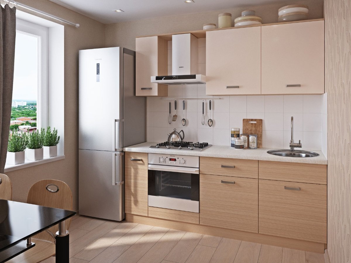 Кухонный гарнитур бежевый