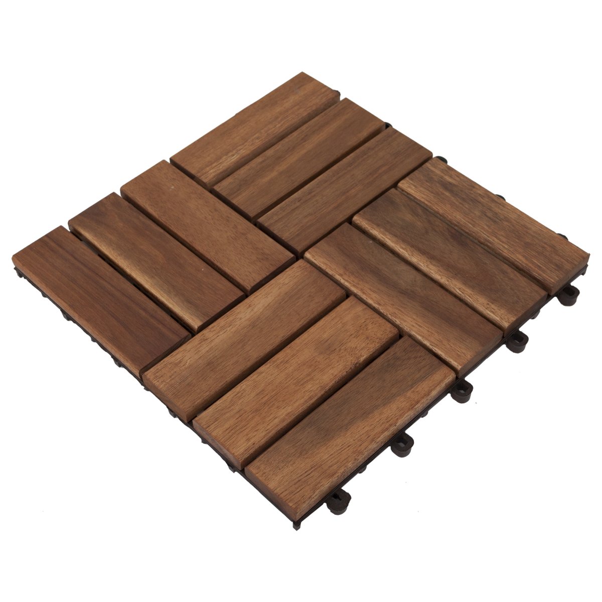 Плитка Садовая 30x30x2.4 см, темная Акация, 12 реек