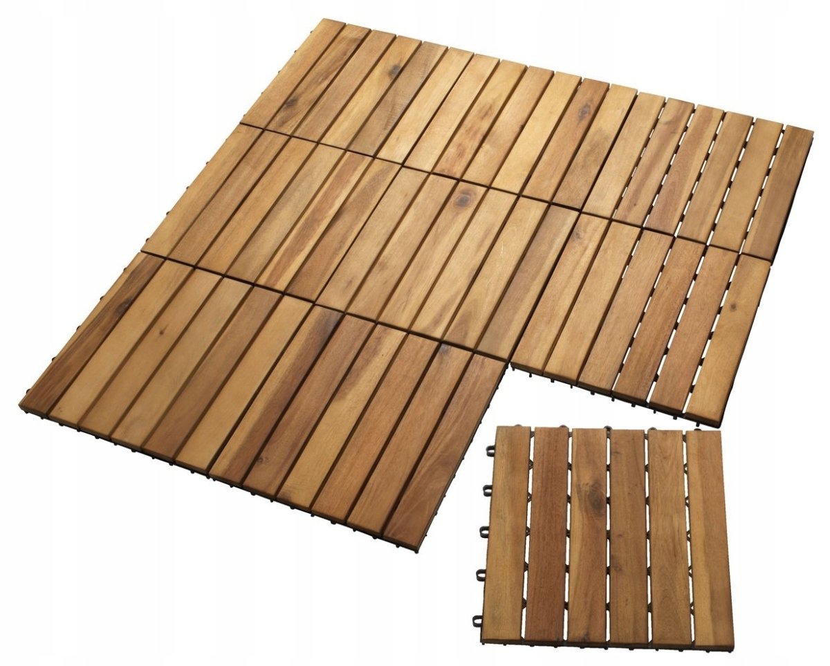 Плитка Садовая 30x30x2.4 см, темная Акация, 12 реек