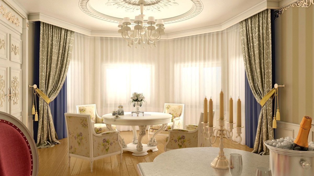Шторы в гостиную в классическом стиле
