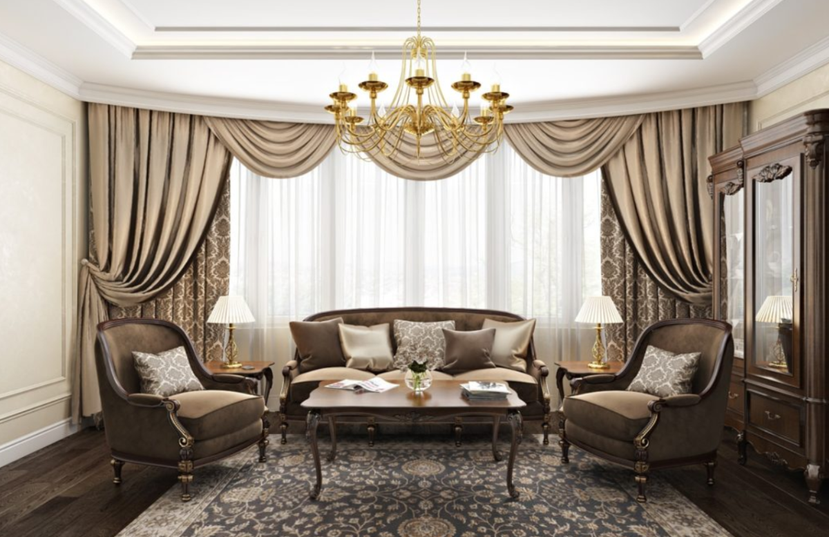 Шторы в гостиную в современном