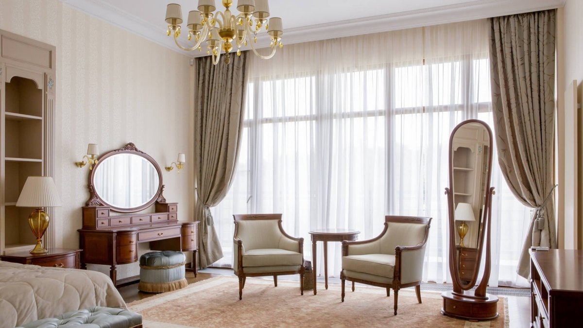 Классические шторы для гостиной