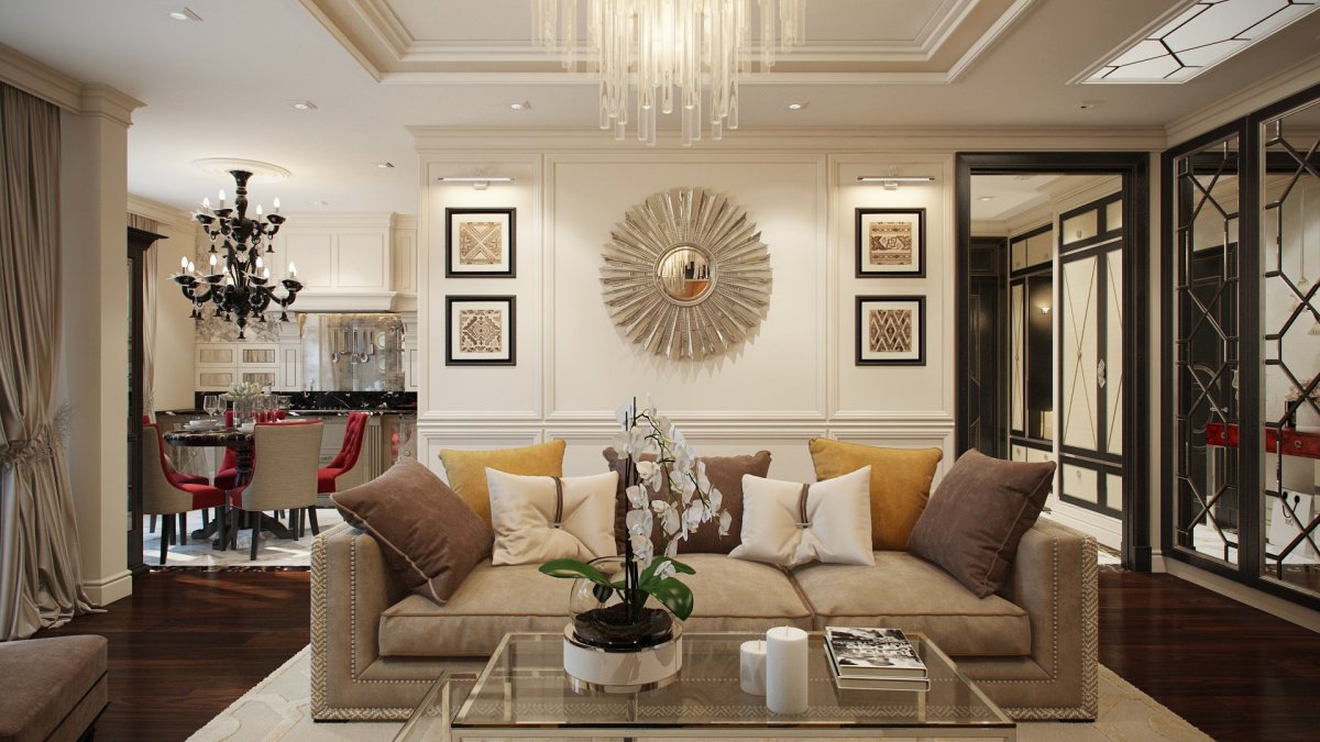 Гостиная в стиле неоклассики