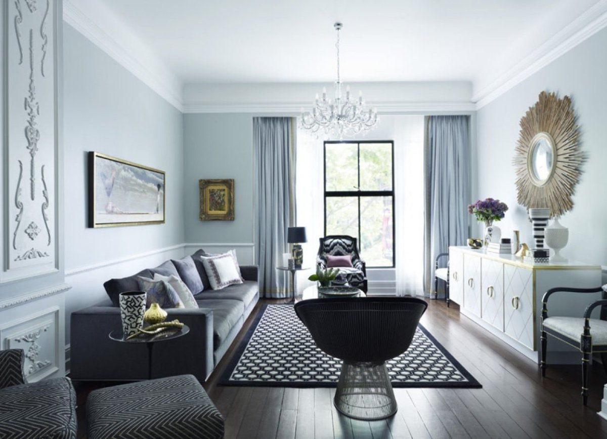Гостиная голубая Неоклассика