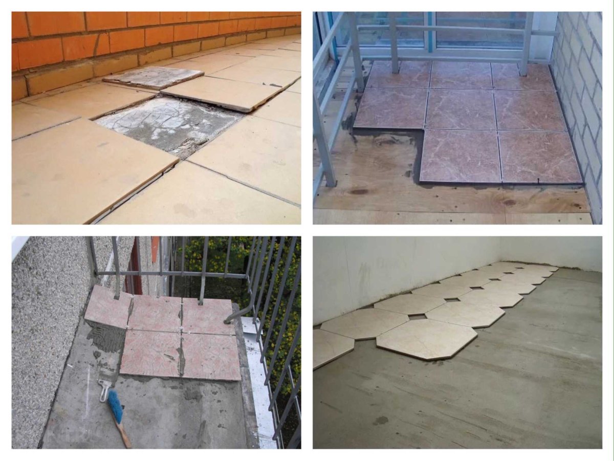 Балкон выкладываем плиткой пол