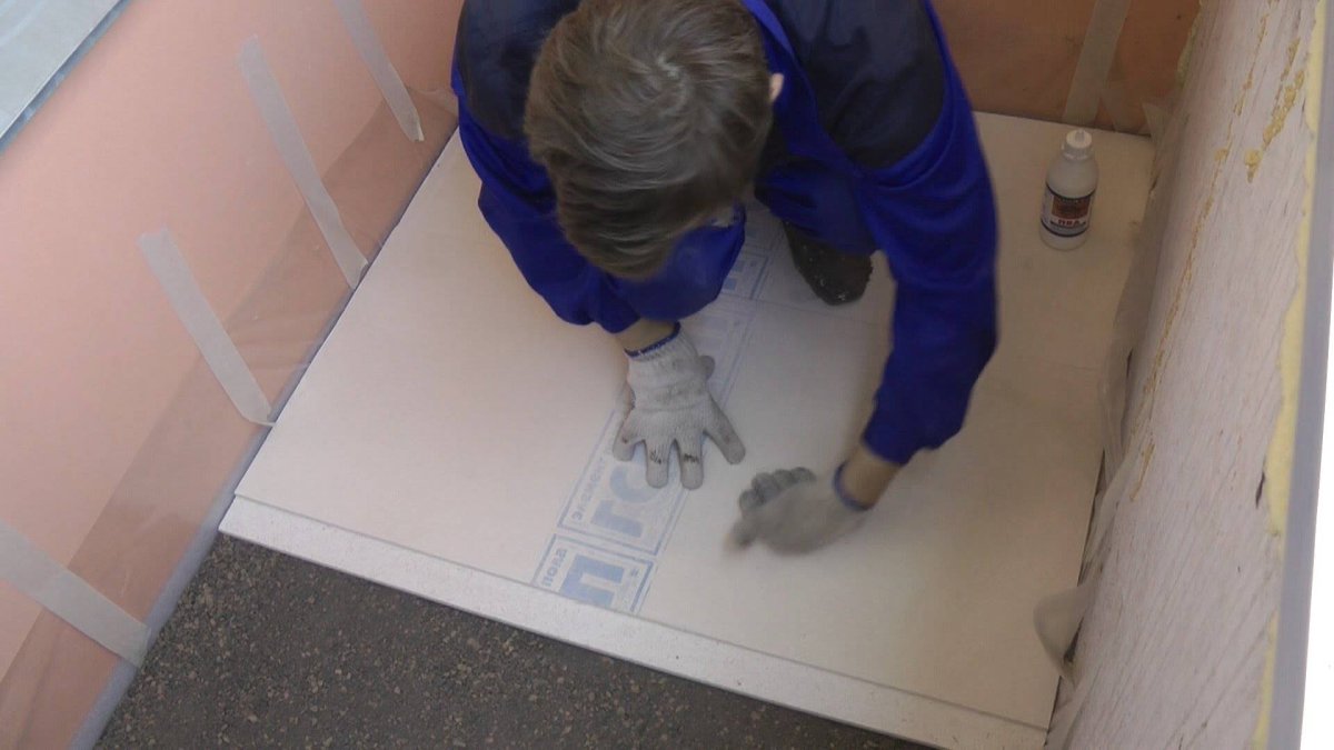 Укладка ГВЛ на пеноплекс на пол